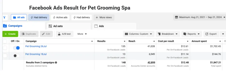 A single-location grooming spa. Small budgets work — the maths is the same.