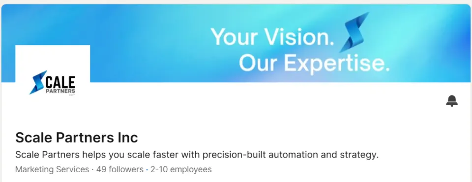 Scale Partners Inc LinkedIn company page — marketing services, intelligent systems for predictable growth